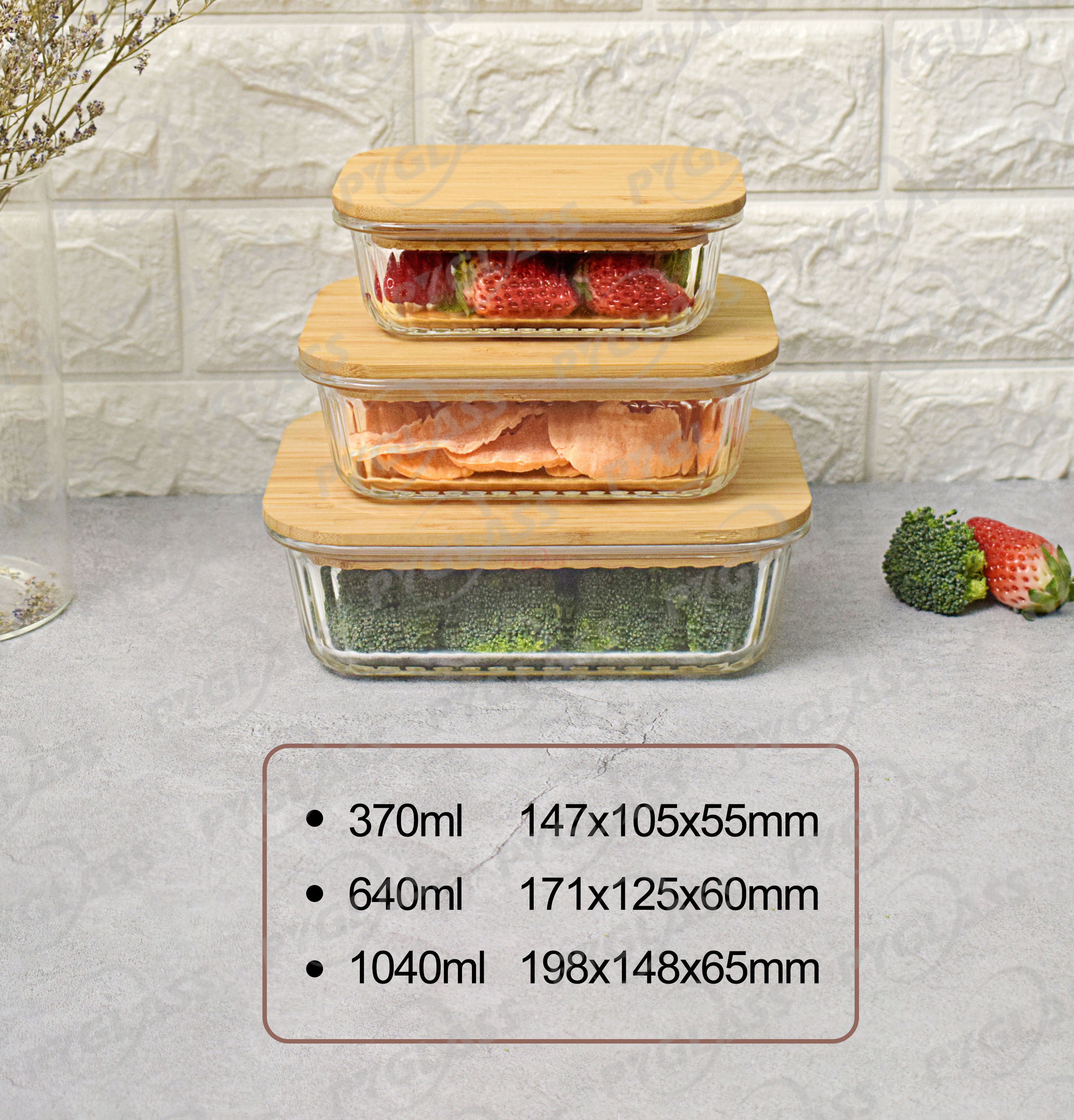 Meal Prep Bamboo Lids Eco-Friendly Meal Containers -Product Description
