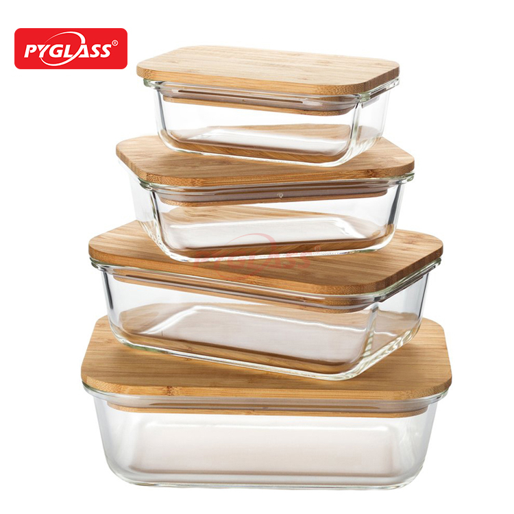 Glass Meal Prep Containers with Bamboo Lid