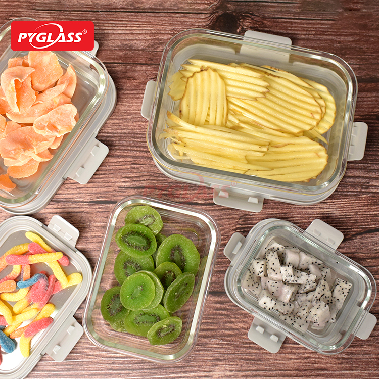 Heat Resistant Glass Meal Prep Containers with Stainless Steel Lid