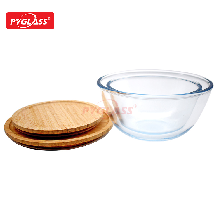 Glass Mixing Bowl with Bamboo Lid