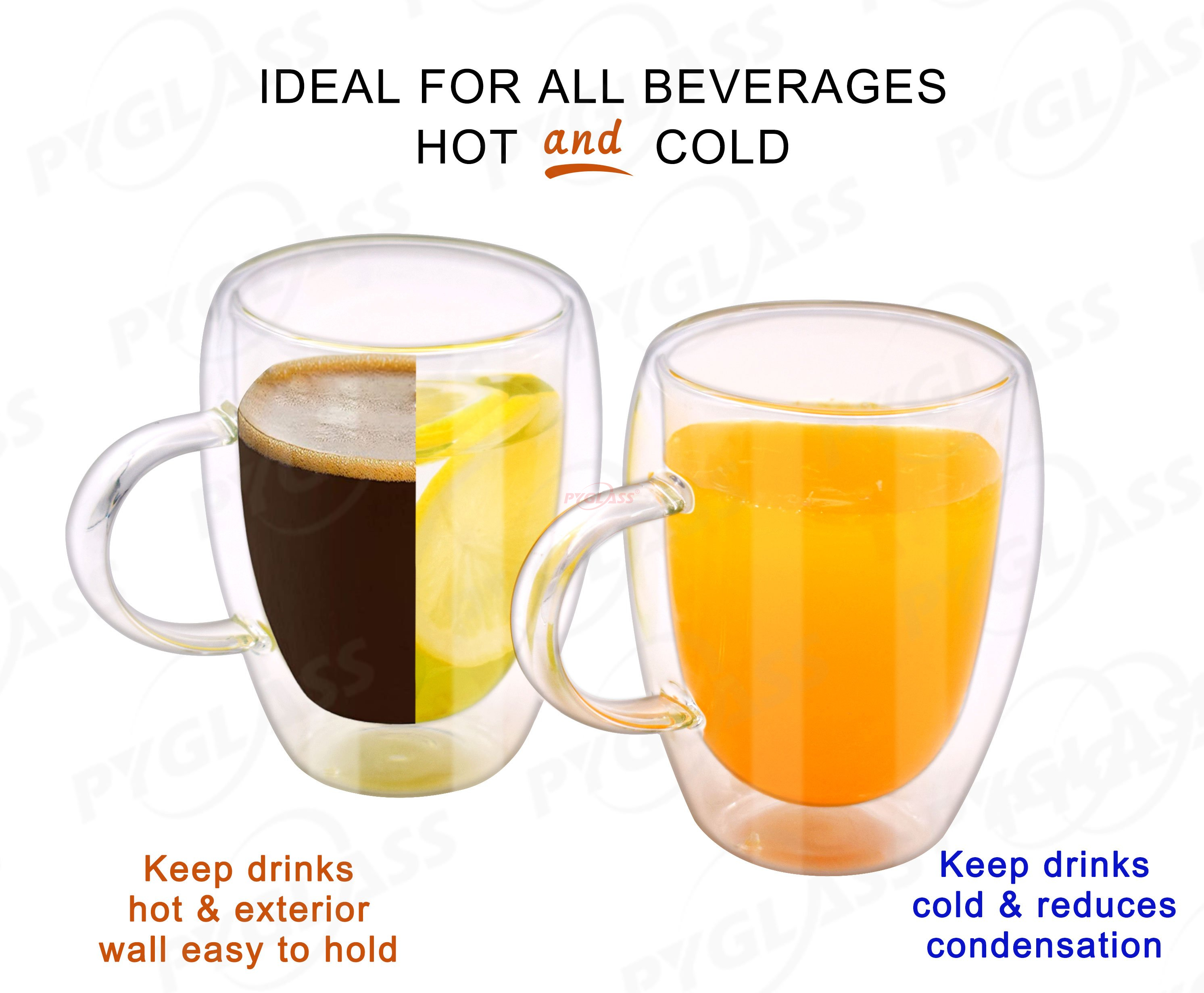 Clear Glass Double Wall Coffee Cups -Product Overviews