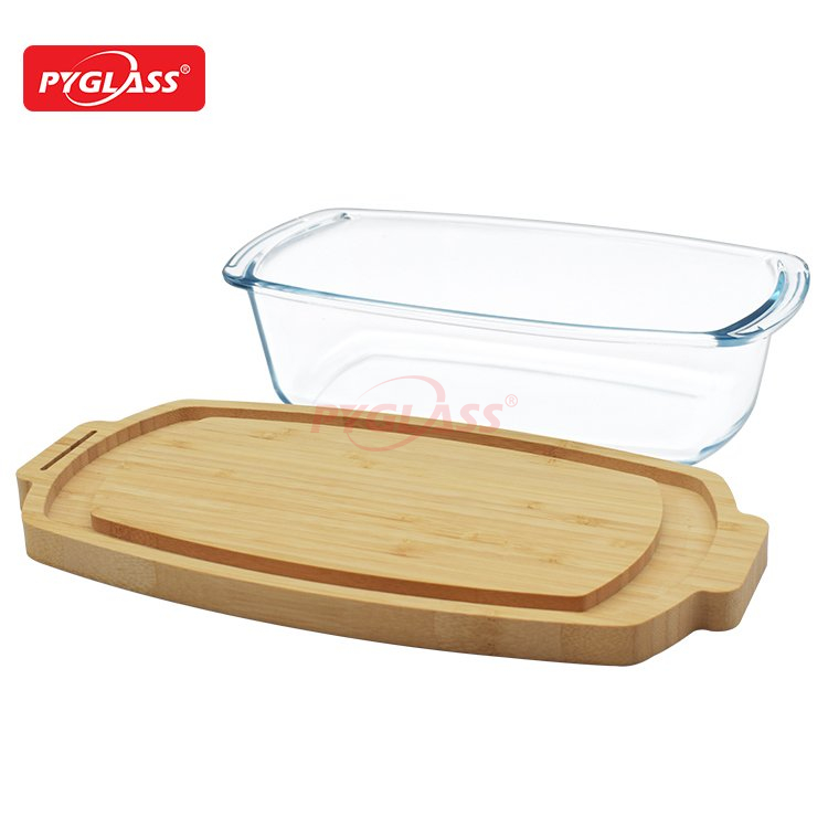 Glass Loaf Pan with Bamboo lid