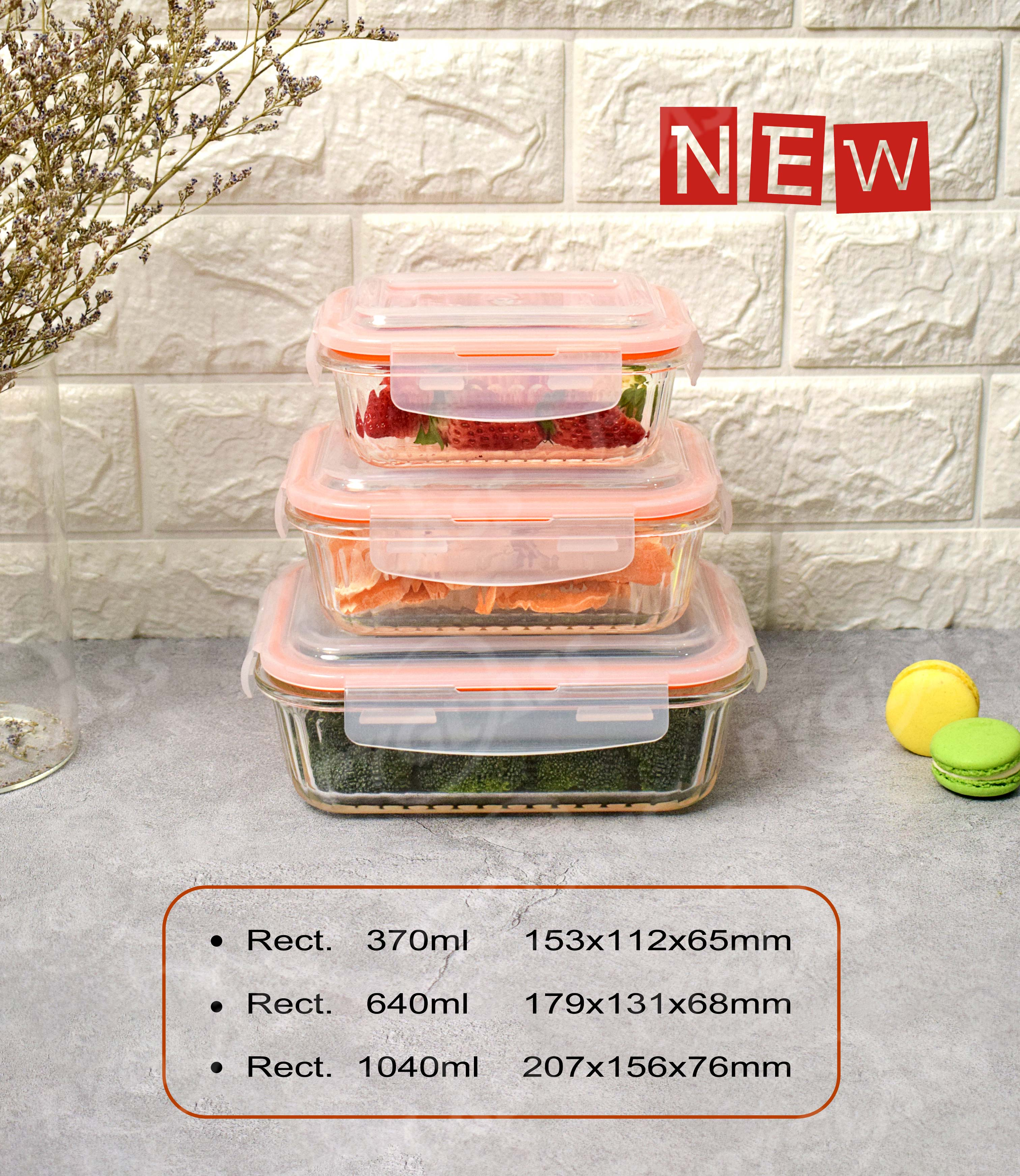New Design Glass Bento Box Lunch Containers -Product Description