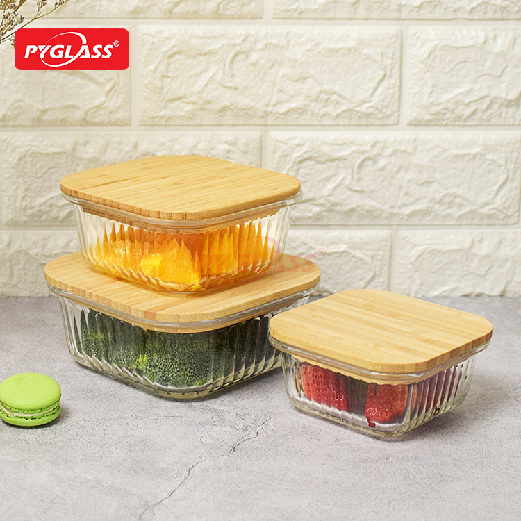 Glass Containers with Bamboo Lids Urban Green