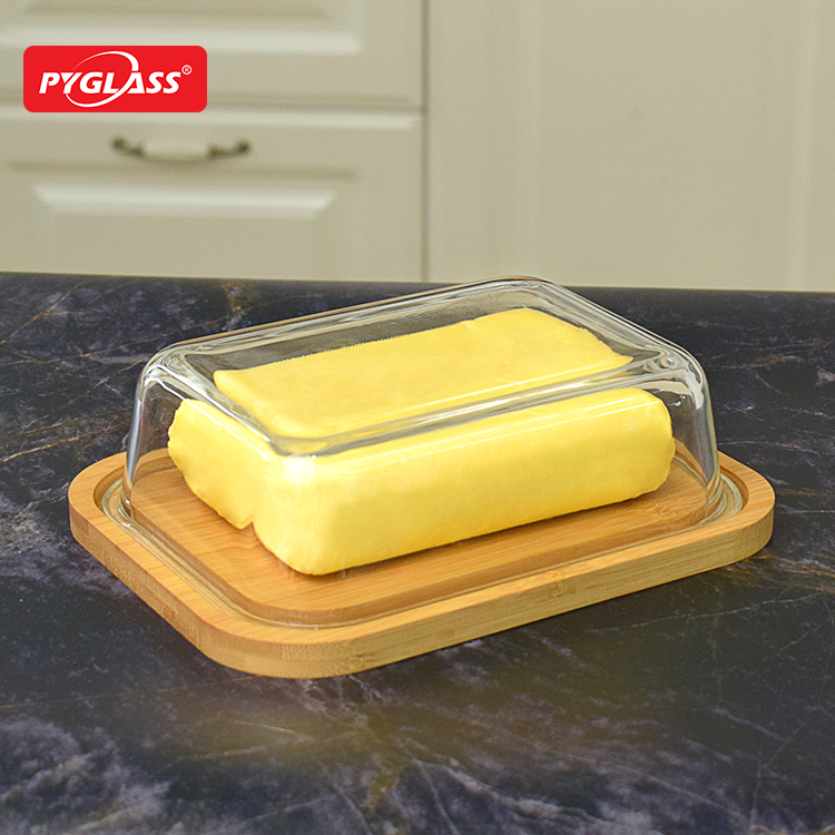 High Borosilicate Glass Bamboo Butter Dish -Product Overviews