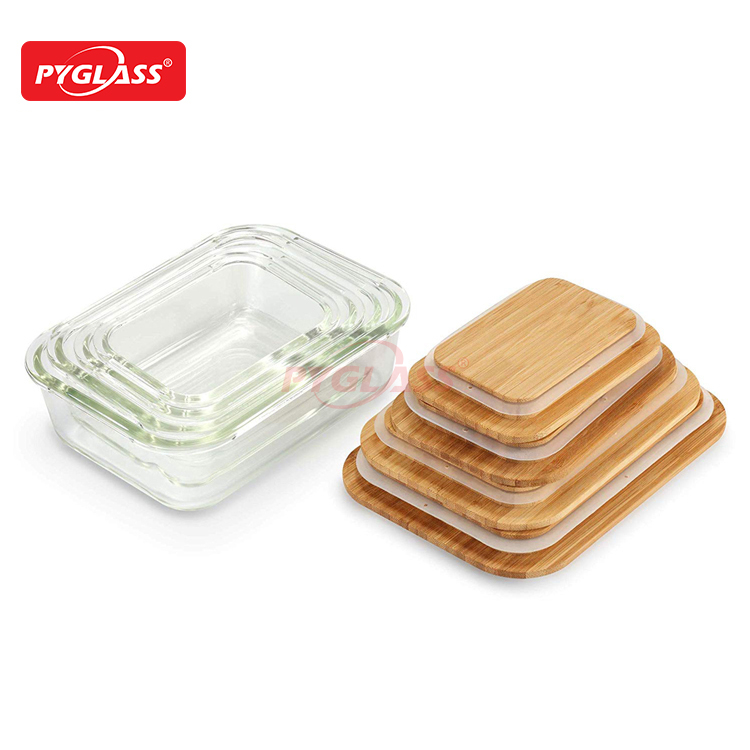 Glass Meal Prep Containers with Bamboo Lid