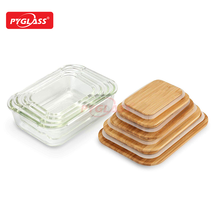 Glass Meal Prep Containers with Bamboo Lid