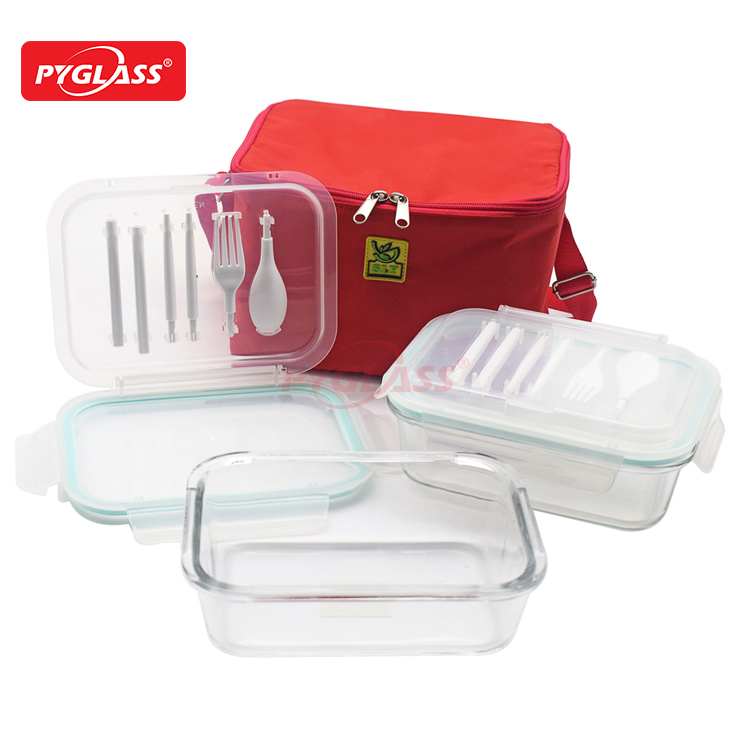 Glass Lunch Box with Coller Bag