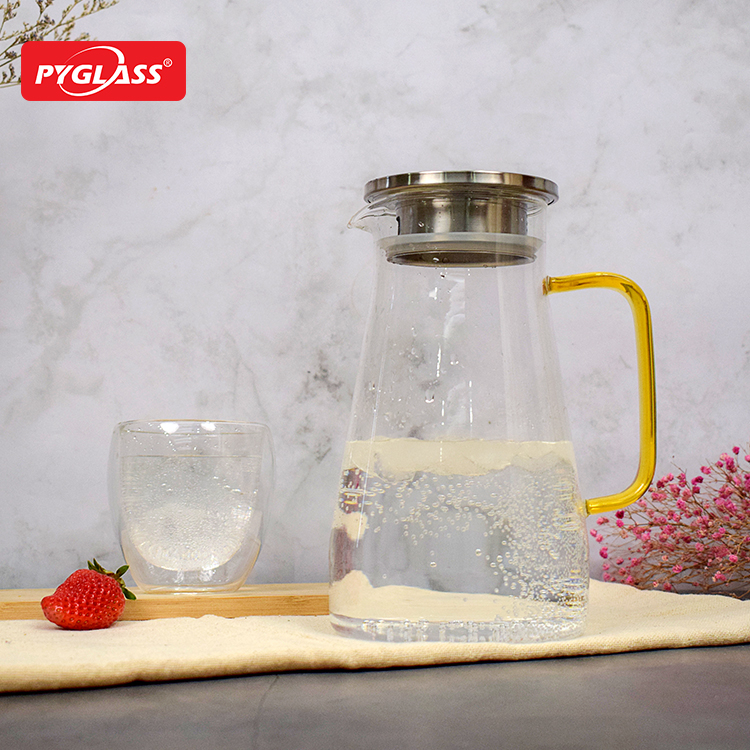 Glass Water Pitcher with Handle