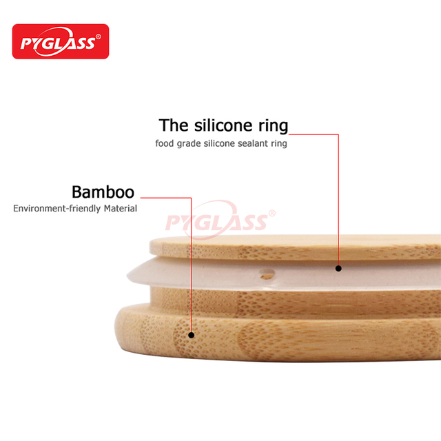 Glass Double Wall Coffee Cups Clear Coffee Mug Set Bamboo Lid