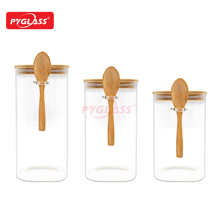 High Borosilicate Glass Storage Jar with Spoon