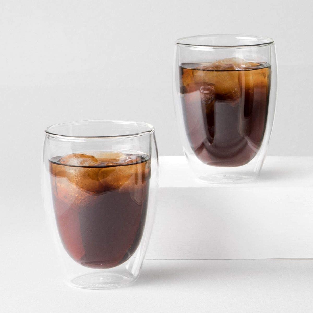 glass double wall cup