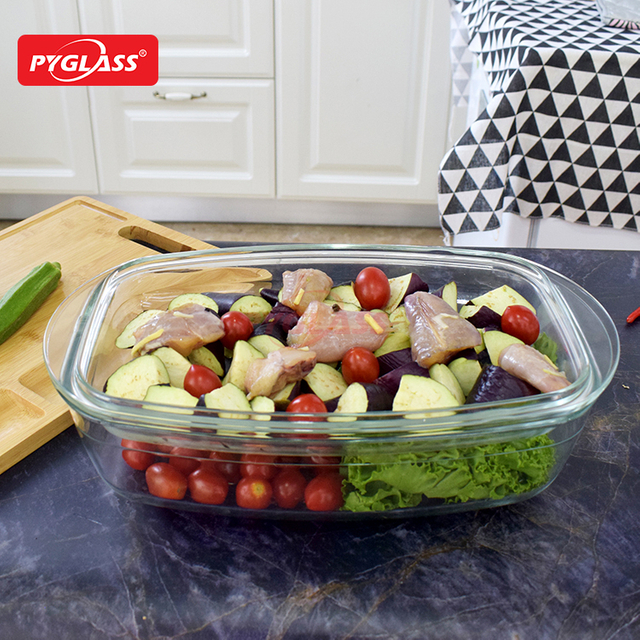 Rectangle Large Glass Casserole With Covered