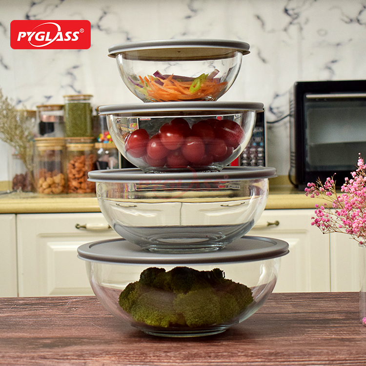 Stackable Clear Glass Serving Bowls