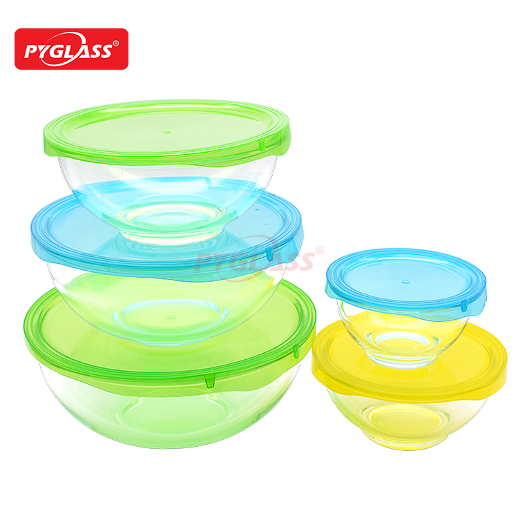 Glass Mixing Bowls with BPA Free PP Lids