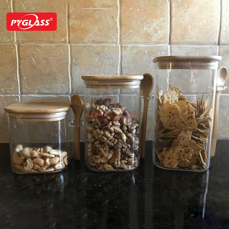 High Borosilicate Glass Storage Jar with Spoon