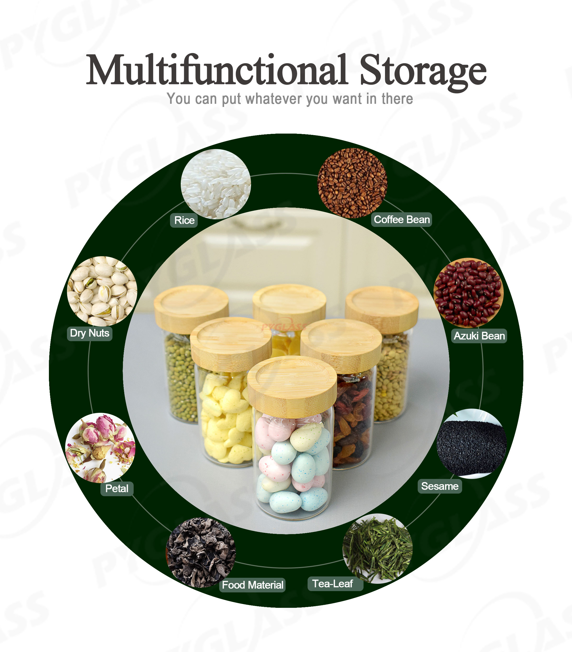 Bamboo Lid Glass Storage Jar Sets -Product Overviews