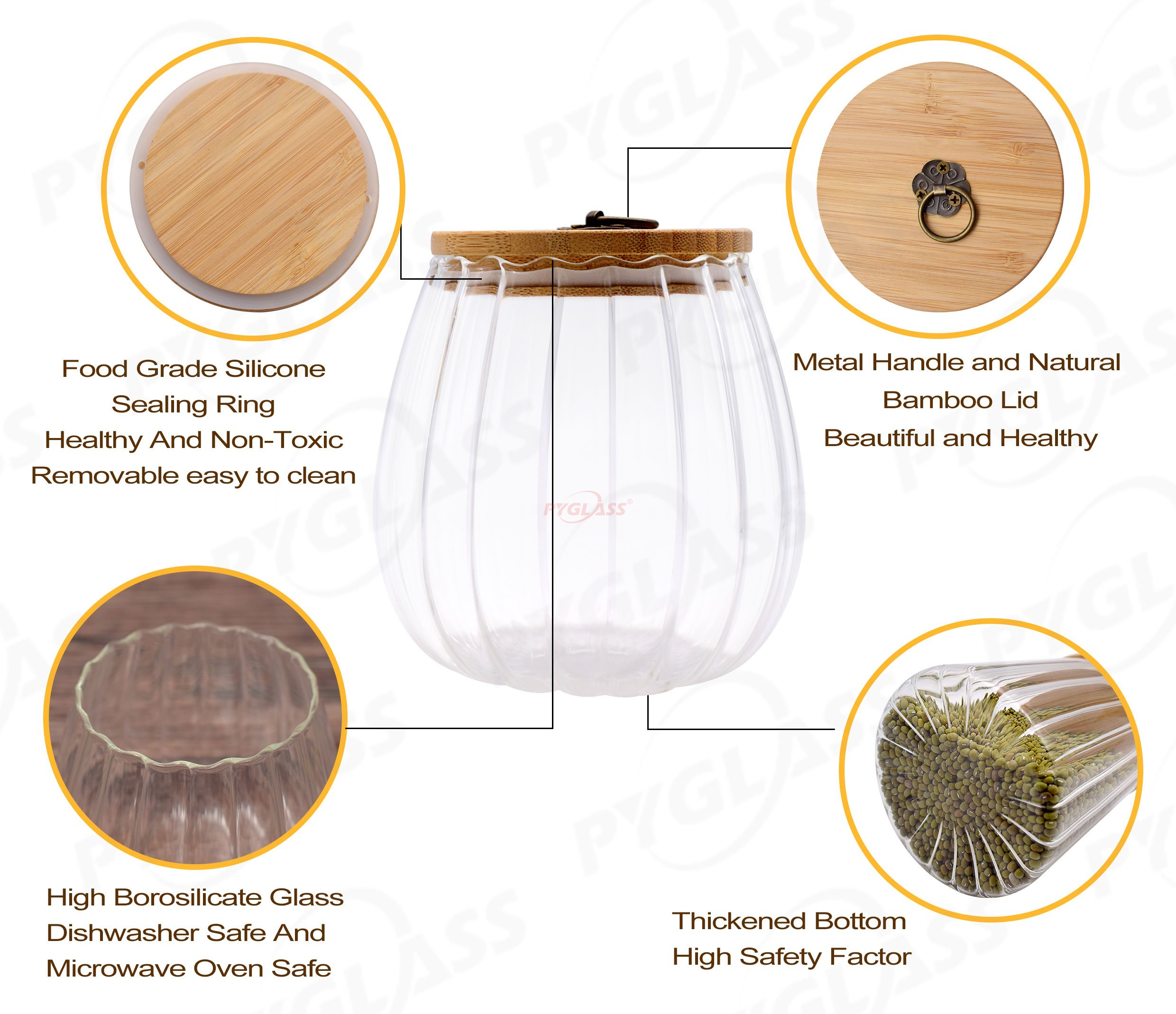 Glass Food Cereal Storage Spice Containers -Product Overviews