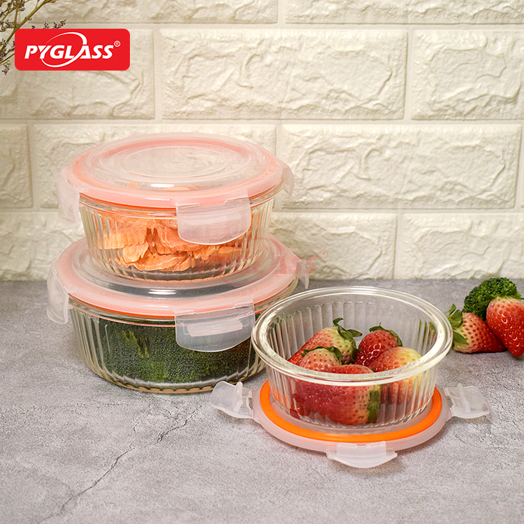 New Design Airtight Glass lunch Containers with Lids