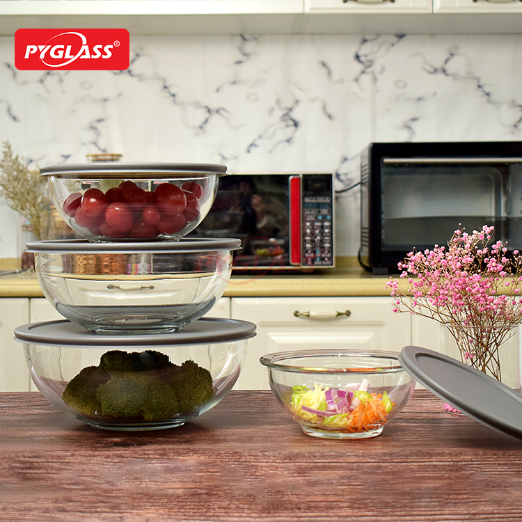 Stackable Clear Glass Serving Bowls