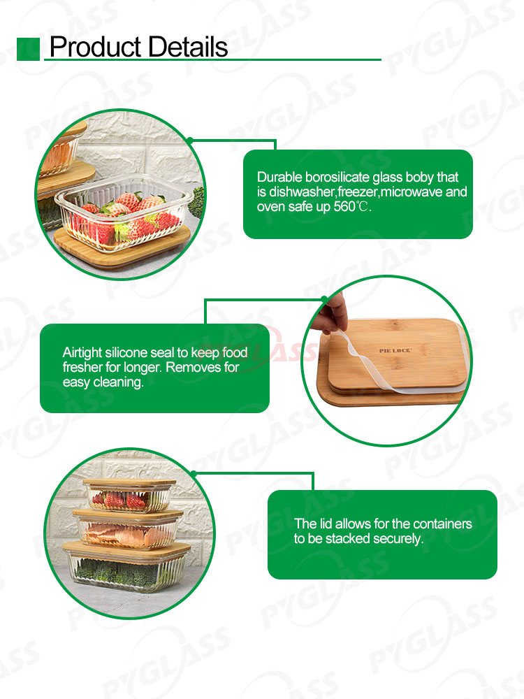 Meal Prep Bamboo Lids Eco-Friendly Meal Containers -Product Overviews