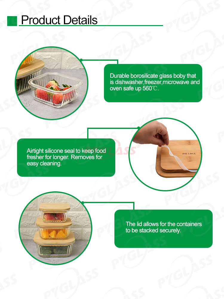Glass Containers with Bamboo Lids Urban Green -Product Overviews