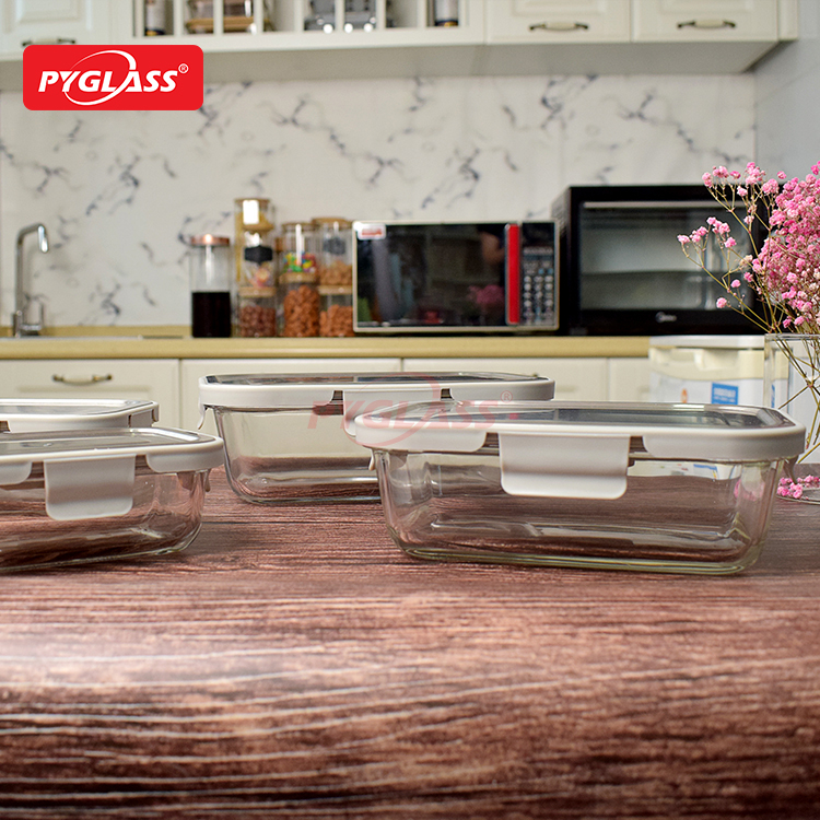 Heat Resistant Glass Meal Prep Containers with Stainless Steel Lid