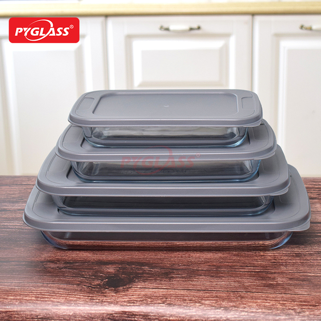 Different Shapes Glass Baking Dish with PP Lid