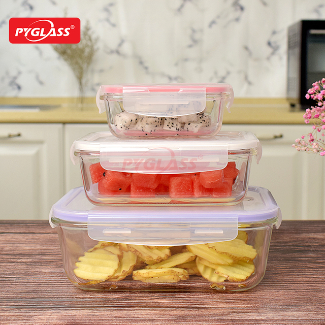 Glass Glass Meal Prep Container Sets with Vent