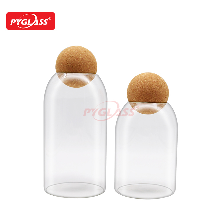 Glass Storage Jar with Cork Ball Lid