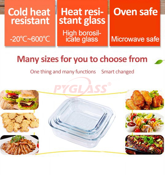 Different Size Square Glass Baking Dish