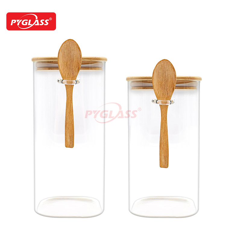 High Borosilicate Glass Storage Jar with Spoon