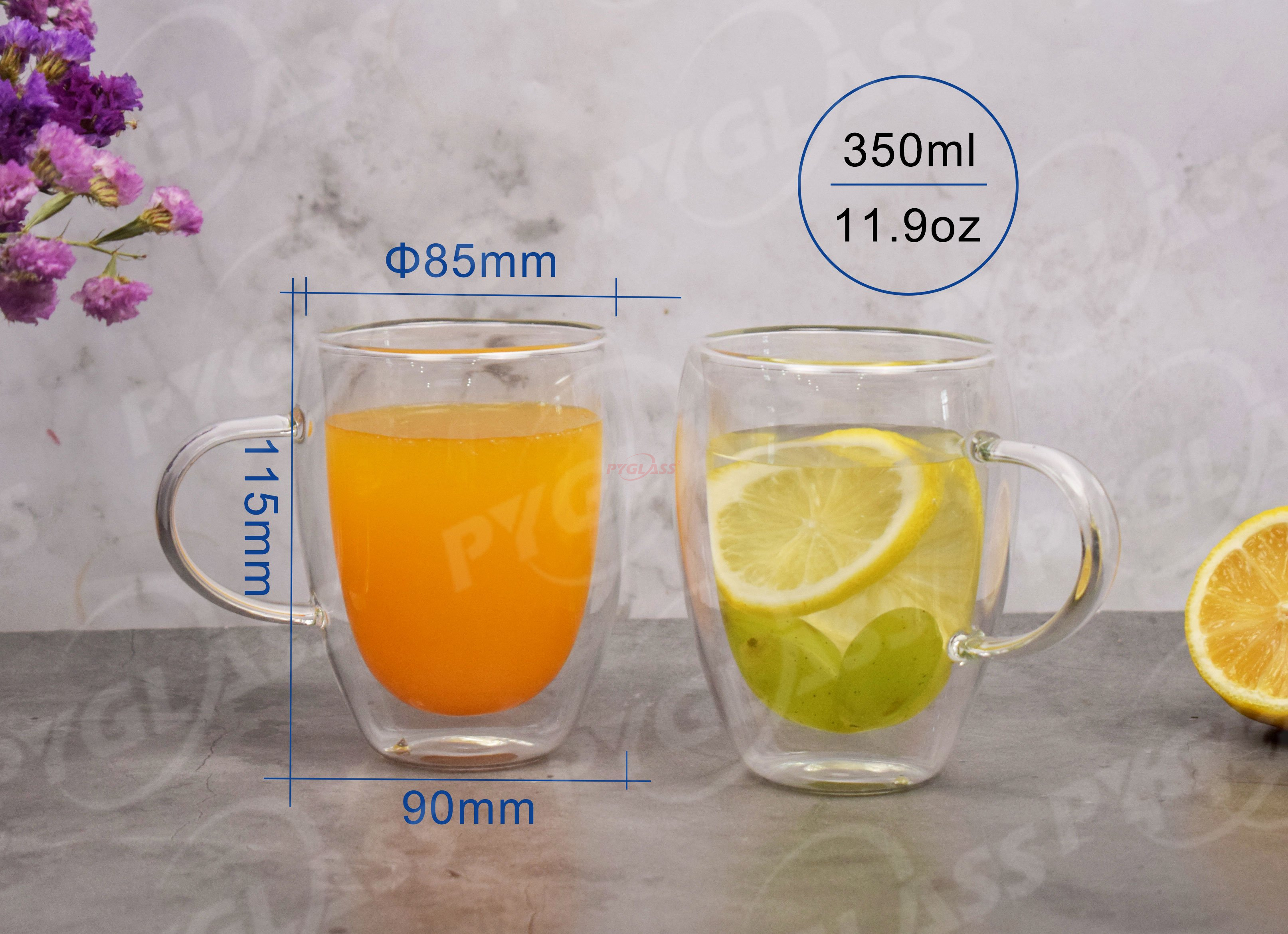 Clear Glass Double Wall Coffee Cups -Product Description
