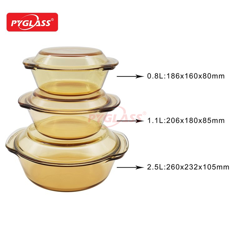  Amber Glass Casserole Dish -Product Description