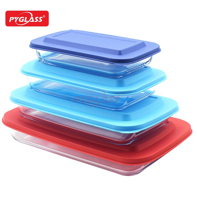 Rectangular Glass Bakeware Set with BPA Free Lids