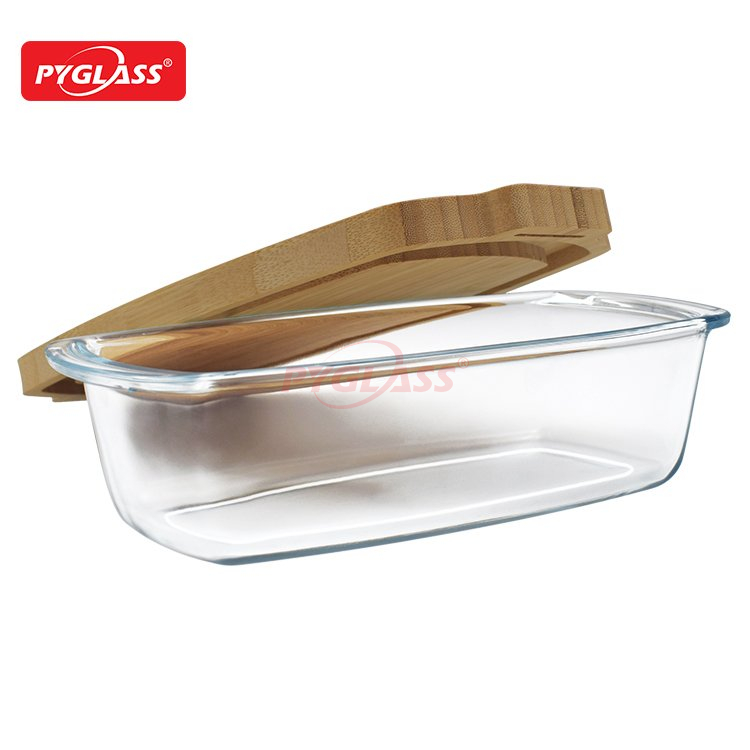 Glass Loaf Pan with Bamboo lid