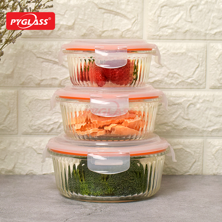New Design Airtight Glass lunch Containers with Lids