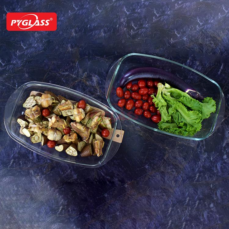 Rectangle Large Glass Casserole With Covered