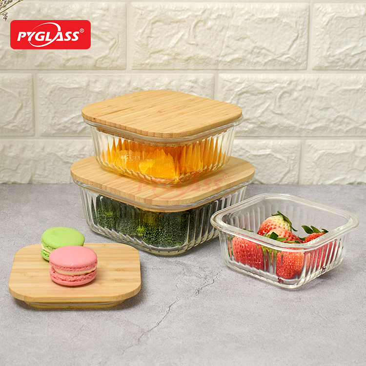 Glass Containers with Bamboo Lids Urban Green