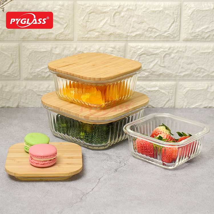 Glass Containers with Bamboo Lids Urban Green