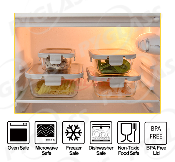 Heat Resistant Glass Meal Prep Containers with Stainless Steel Lid -Use and Care