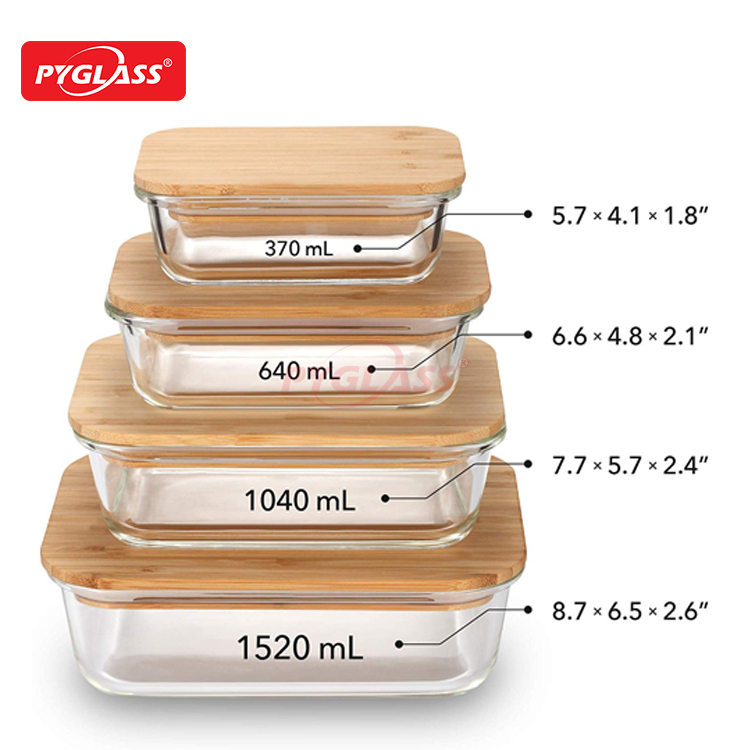 Glass Meal Prep Containers with Bamboo Lid