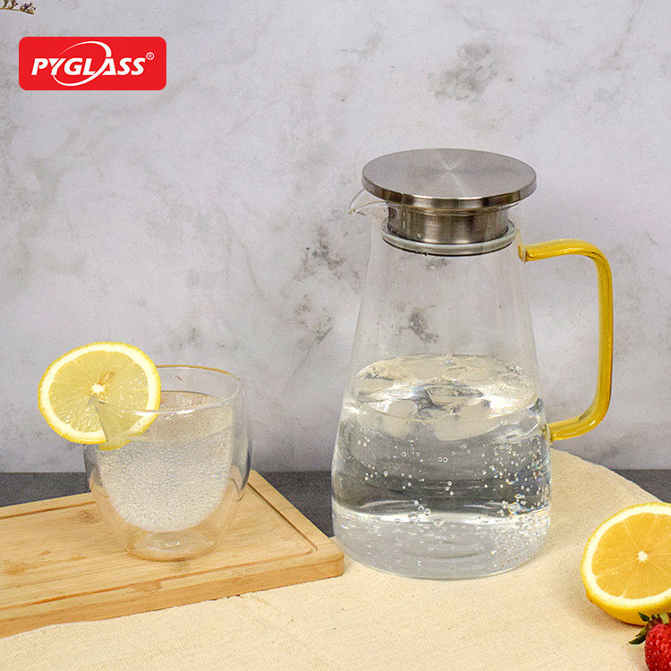 Glass Water Pitcher with Handle