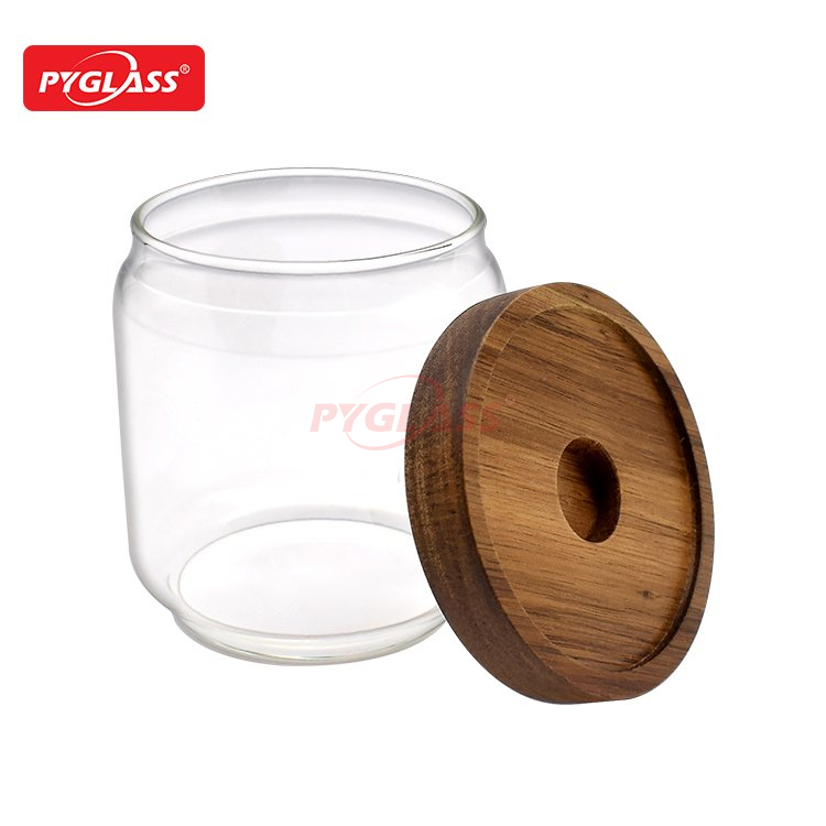 Acacia Wooden Lid Glass Canister