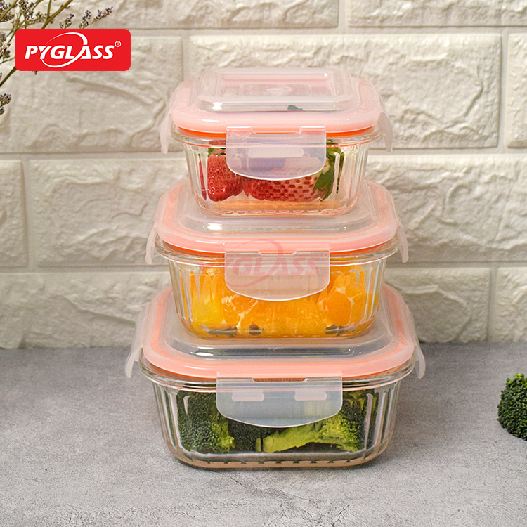 Hot Sale Glass Food Container with PP Lid