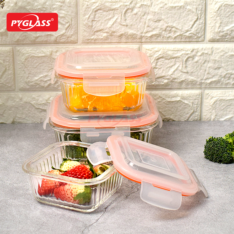 Hot Sale Glass Food Container with PP Lid