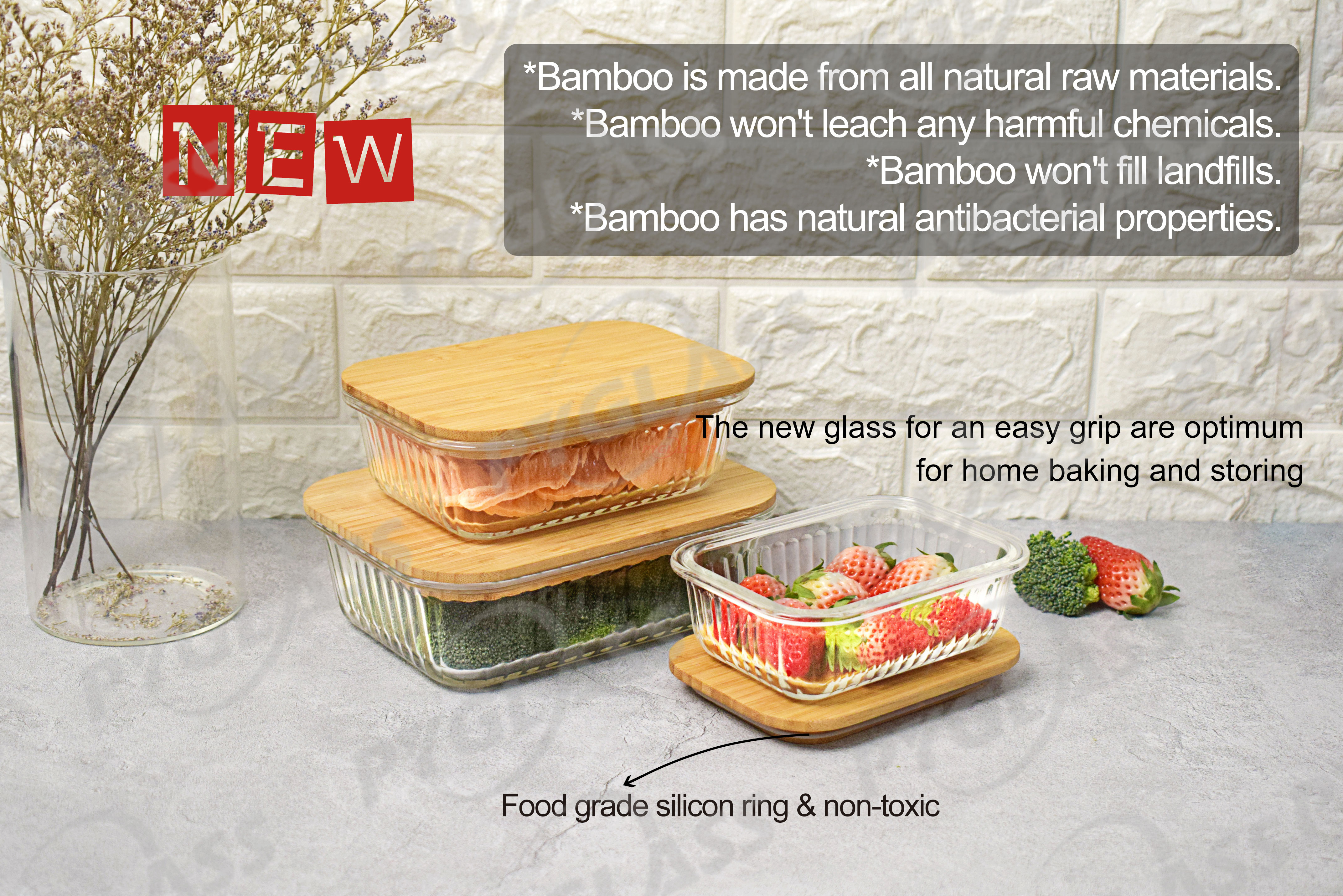 Meal Prep Bamboo Lids Eco-Friendly Meal Containers