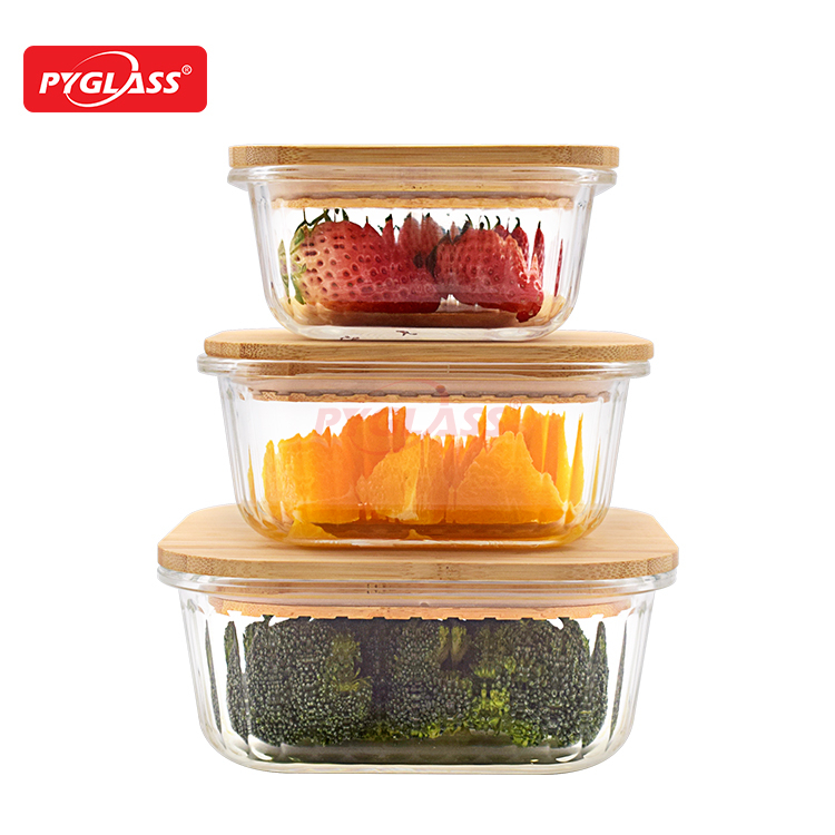 Glass Containers with Bamboo Lids Urban Green