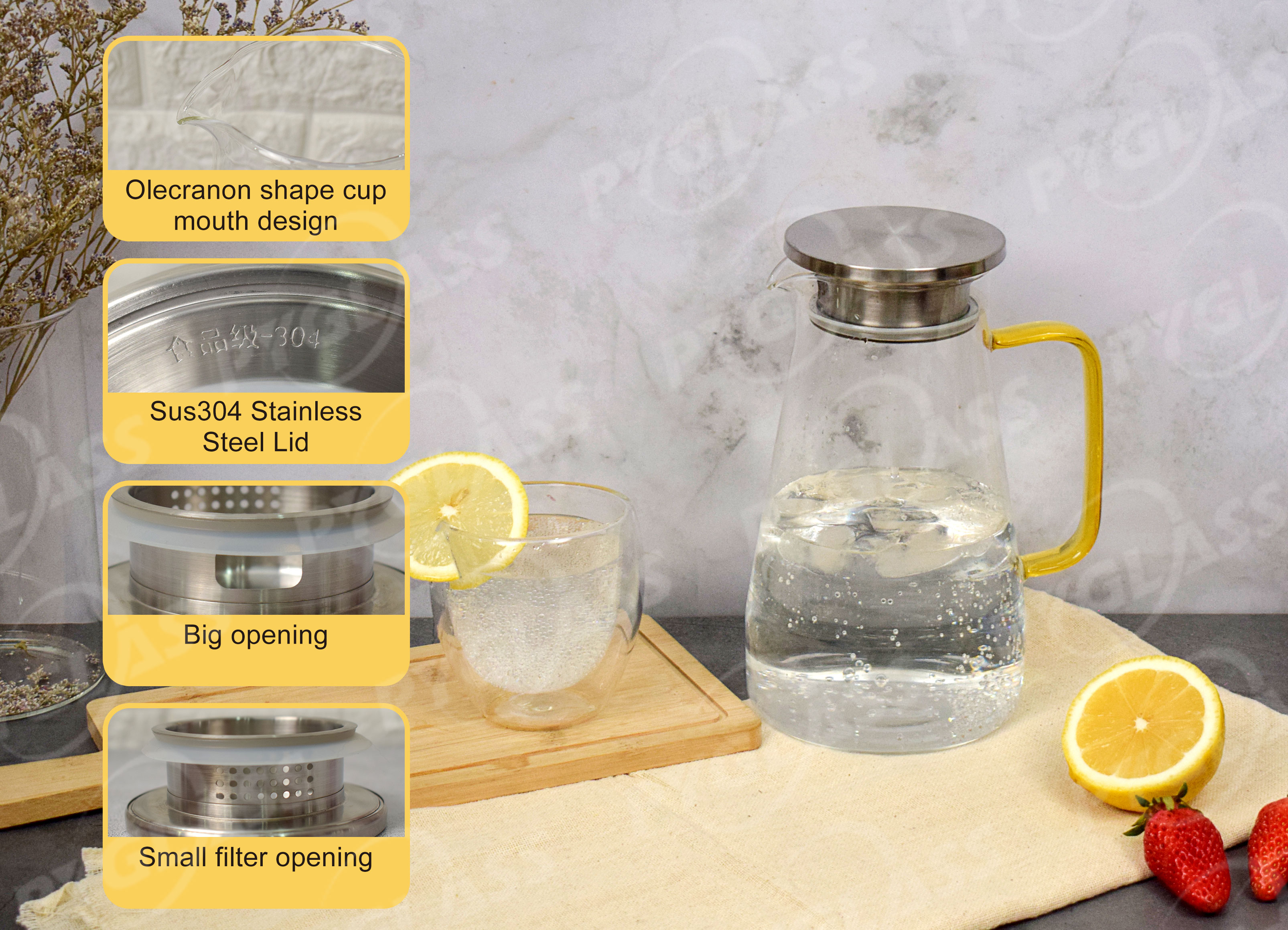 Glass Water Pitcher with Handle -Product Overviews