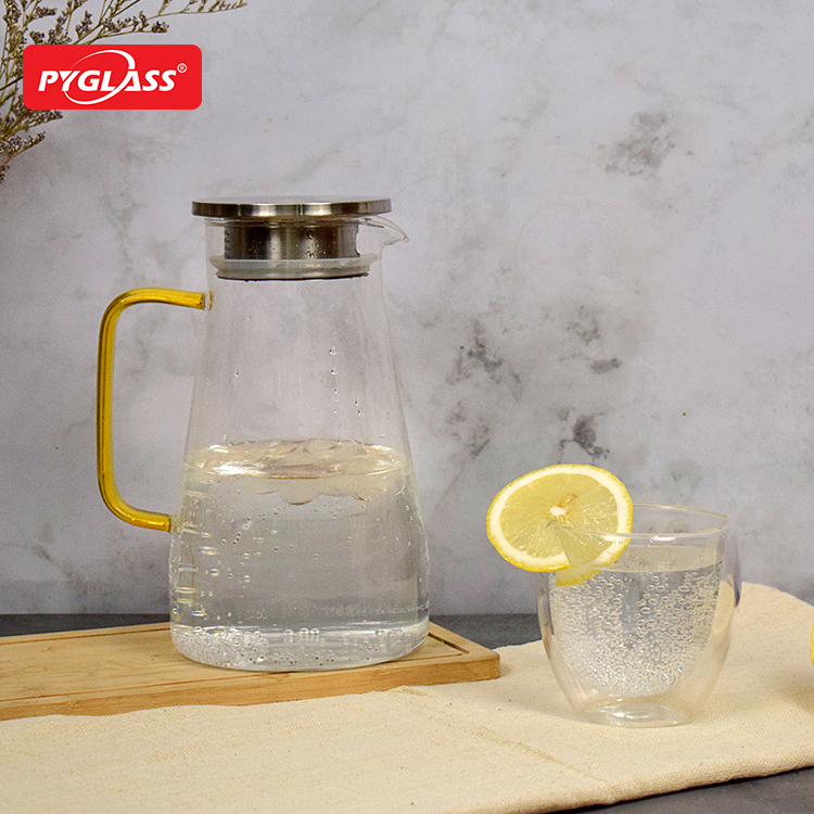 Glass Water Pitcher with Handle